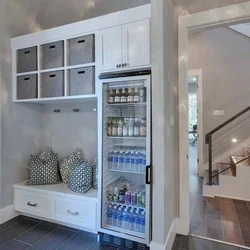 Built-in refrigerators in the hallway photo