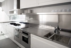 Gray White Kitchen With Black Countertop Photo