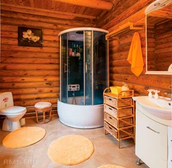 Bathroom with shower in the country house photo