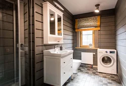 Bathroom With Shower In The Country House Photo