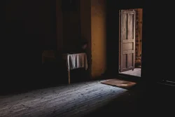 Photo of the corridor in the apartment at night