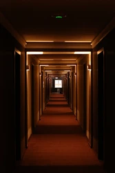 Photo of the corridor in the apartment at night