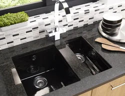 Black Sink In The Kitchen Interior