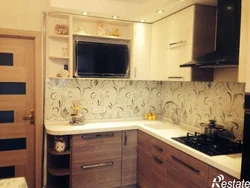 Corner Kitchen Design 9 Sq.M. With TV