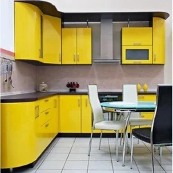 Lemon kitchen in the interior