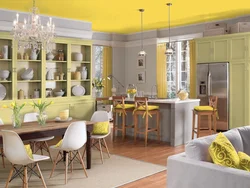 Lemon kitchen in the interior