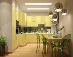 Lemon kitchen in the interior