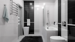 Фото ванной комнаты с черной душевой кабиной