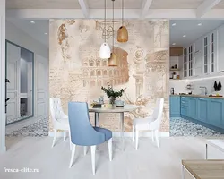 Modern frescoes in the kitchen interior