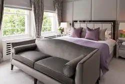 Sofa color in bedroom interior
