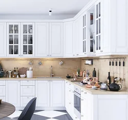 Corner kitchens white photo design