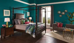 Combination of dark colors with others in the bedroom interior