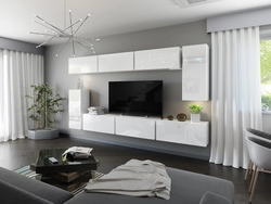 Gray white furniture living room photo