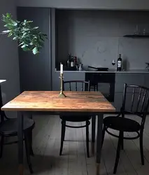 Dark table in the kitchen interior