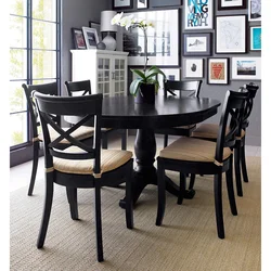 Dark table in the kitchen interior