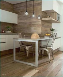 Kitchen wall decoration with wood photo