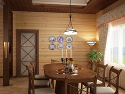 Kitchen wall decoration with wood photo