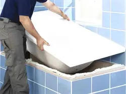 How to install a plastic bathtub photo