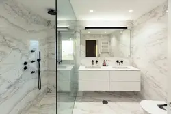 Bathroom in light marble photo
