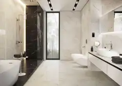Bathroom in light marble photo