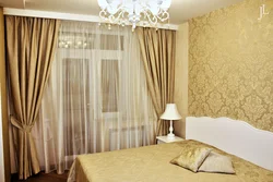 Wallpaper tulle in the bedroom photo