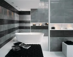Black gray bath interior