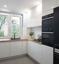 Kitchen design with white sink