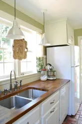 Kitchen design with white sink