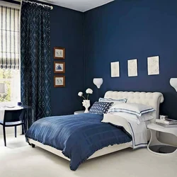 Blue and white bedroom design