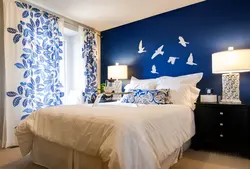 Blue and white bedroom design