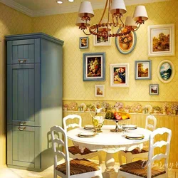 Wallpaper for kitchen in Provence style photo