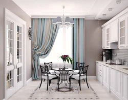 Curtains for a gray kitchen photo