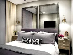 Bedroom design headboard mirror