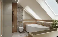 Ванная комната на мансардном этаже фото