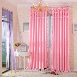 Pink Curtains For The Bedroom Photo