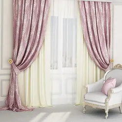 Pink curtains for the bedroom photo