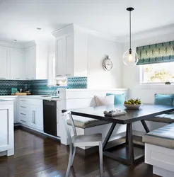 Black and blue kitchen interior