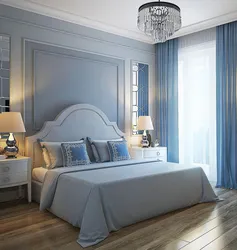 Blue gray bedroom interior