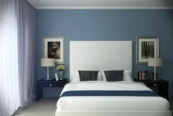 Blue Gray Bedroom Interior