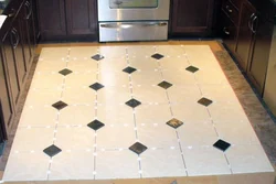 Porcelain tiles in a small kitchen photo