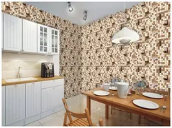 Washable Non-Woven Wallpaper For The Kitchen For A Small Kitchen Photo