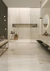 Tiles 60 by 120 in the bathroom interior