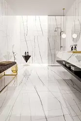 Tiles 60 by 120 in the bathroom interior