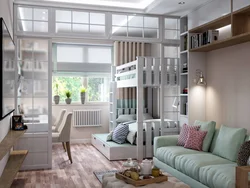 Interior in one room 2 bedrooms