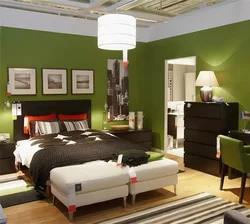 Color combination with chocolate color in the bedroom interior