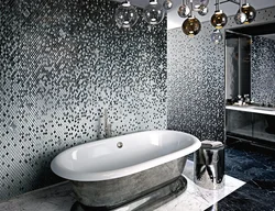 Silver bathroom interior