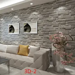 Living Room With Brick Wallpaper Photo