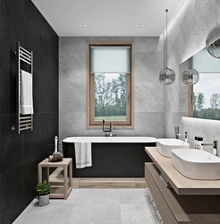 Ванная комната с окном дизайн 2023
