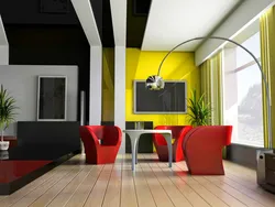Желто зеленый интерьер гостиной