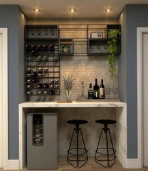 Bar Counters In The Interior Of A Kitchen In Loft Style